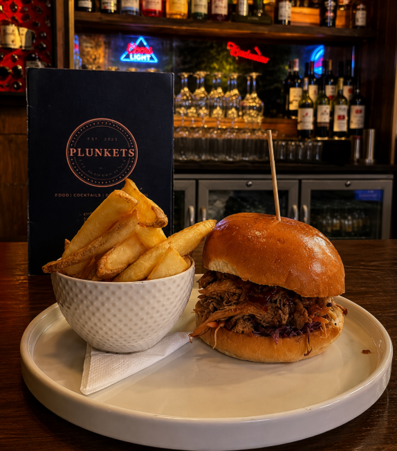 Pulled Pork Sandwich at Plunkets Pub Dublin