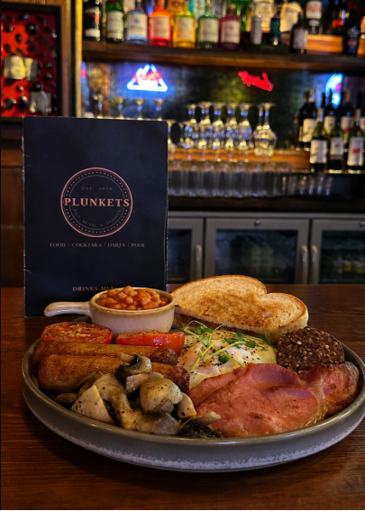 Full Irish Breakfast at Plunkets Pub Dublin