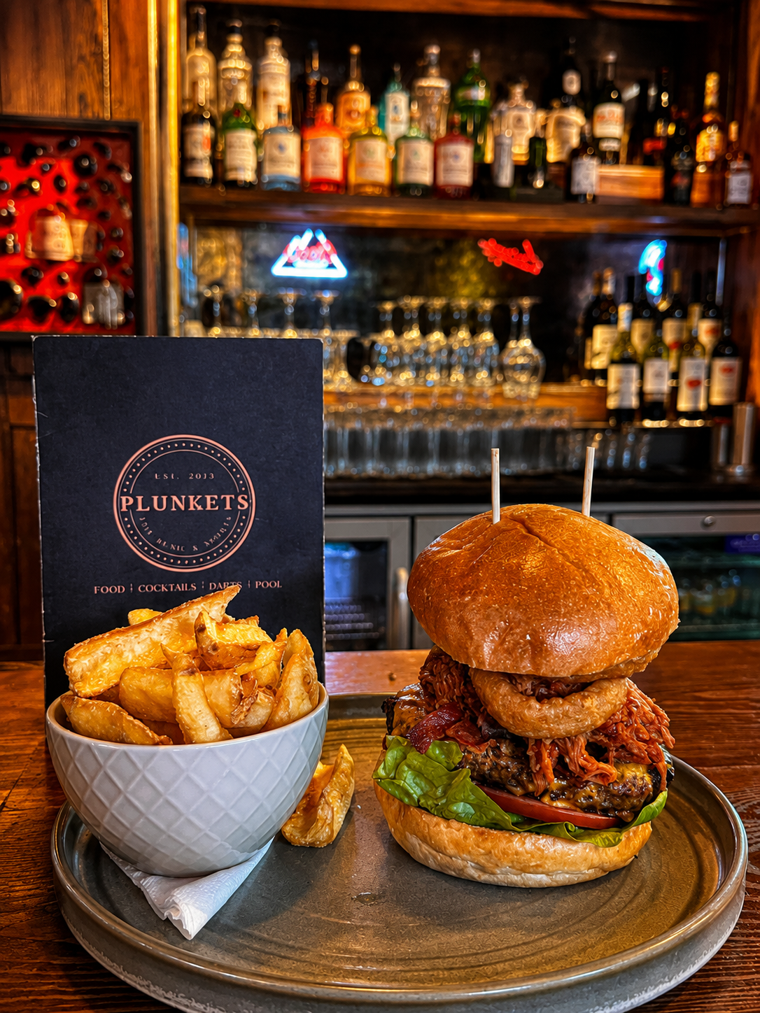 Plunkets Tower Burger at Plunkets Pub Dublin
