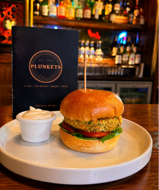 Vegetarian Burger at Plunkets Pub Dublin